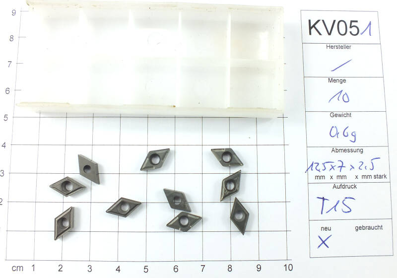 Posten Wendeplatten Inserts 10 Stück gebraucht siehe Bild mit Mwst. KV051