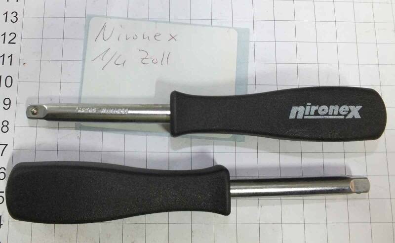 Schraubendrehergriff Steckgriff 1/4 Zoll Nironex 150 mm lang neu unbenutzt X015
