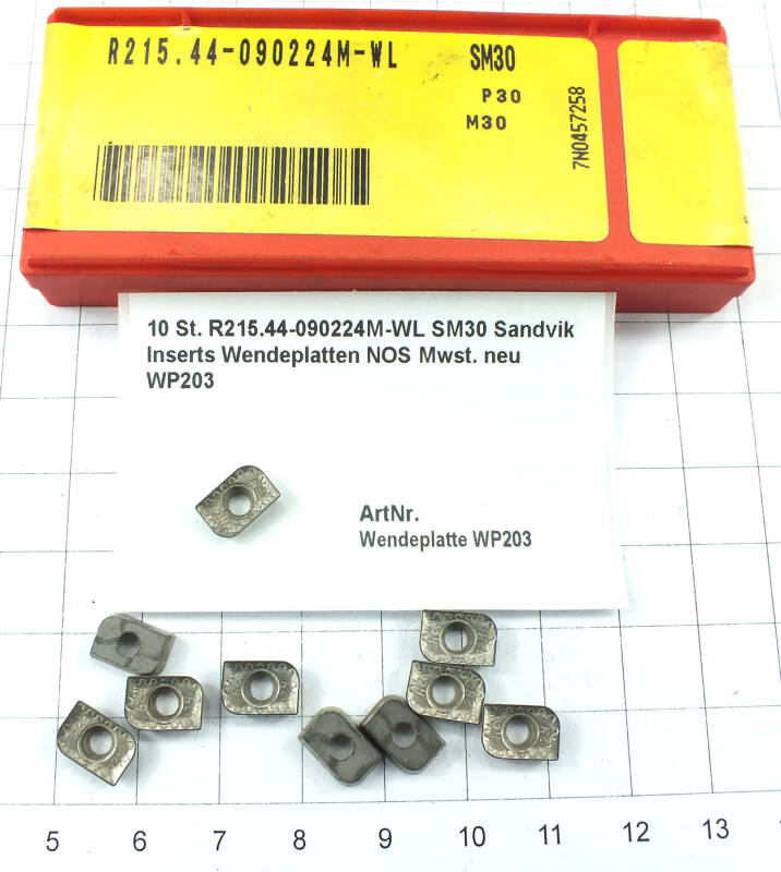 10 St. R215.44-090224M-WL SM30 Sandvik Inserts Wendeplatten NOS  . neu WP203