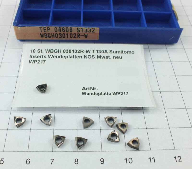 10 St. WBGH 030102R-W T130A Sumitomo Inserts Wendeplatten NOS  . neu WP217