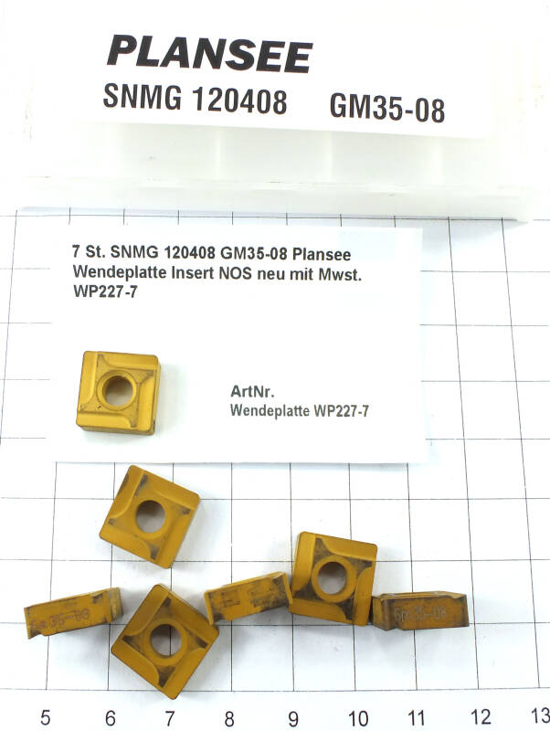 7 St. SNMG 120408 GM35-08 Plansee Wendeplatte Insert NOS neu mit Mwst. WP227-7