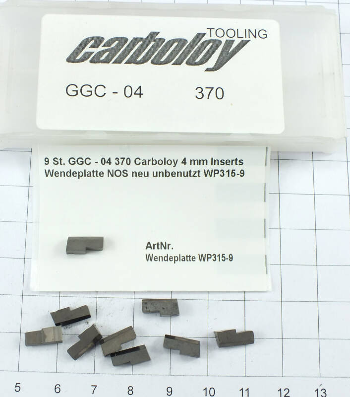 9 St. GGC - 04 370 Carboloy 4 mm Inserts Wendeplatte NOS neu unbenutzt WP315-9