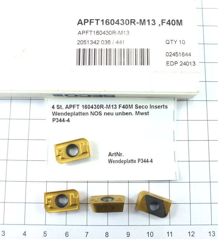 4 St. APFT 160430R-M13 F40M Seco Inserts Wendeplatten NOS neu unben.   P344-4