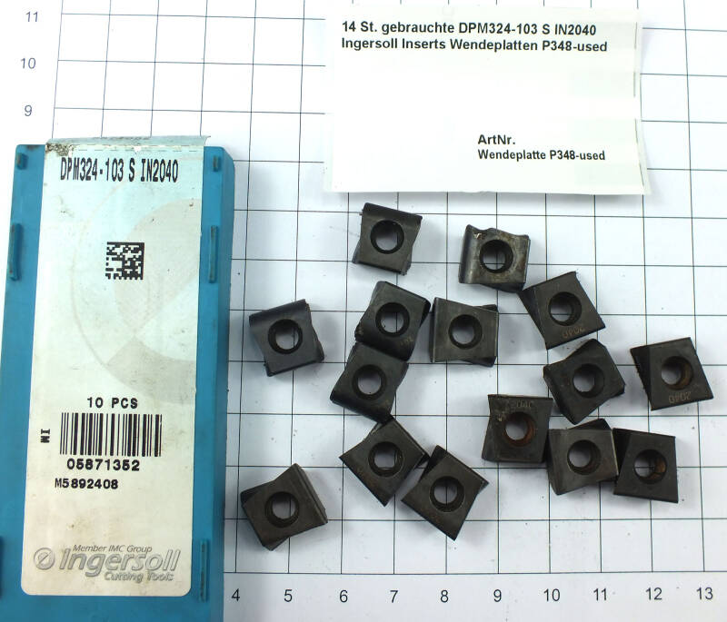 14 St. gebrauchte DPM324-103 S IN2040 Ingersoll Inserts Wendeplatten P348-used