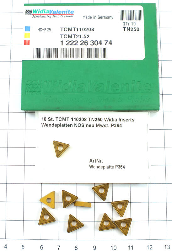 NEU 10x Widia TCMT110202 TN35 Wendeplatten Rechnung mit ausgewiesener MWST 