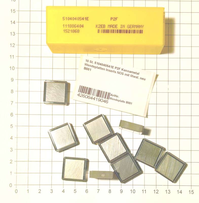 10 St. 5104040541E P2F Kennametal Wendeplatten Inserts NOS mit Mwst. neu B001