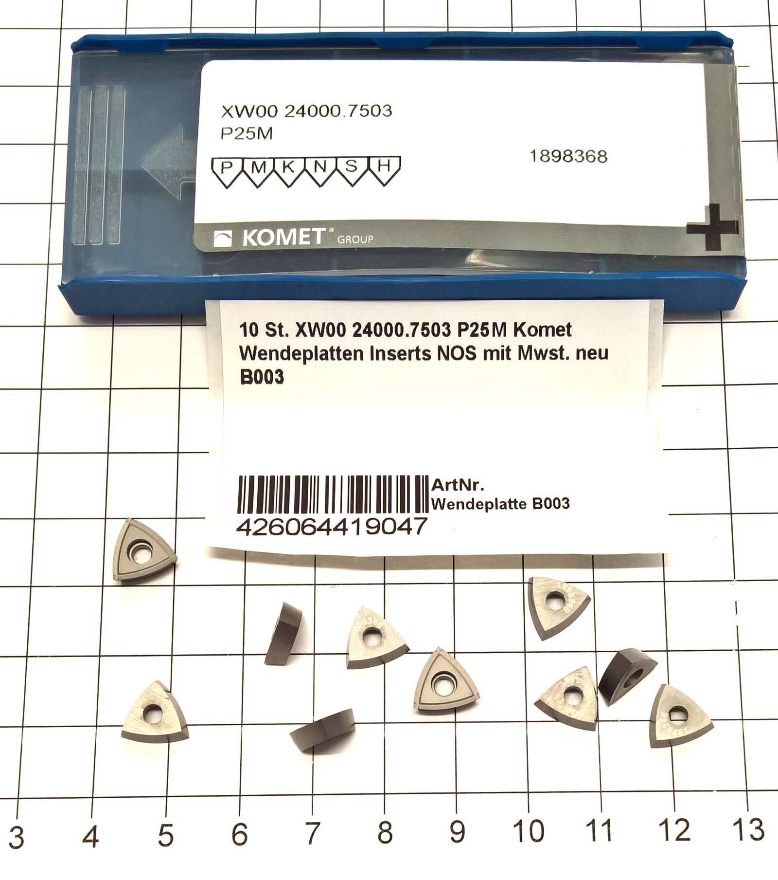 8 St. K04 8178 BK4 Komet Inserts Wendeplatten NOS neu unbenutzt Mwst ...
