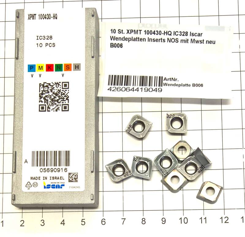 10 St. XPMT 100430-HQ IC328 Iscar Wendeplatten Inserts NOS mit Mwst neu B006
