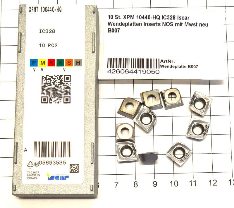 10 St. XPM 10440-HQ IC328 Iscar Wendeplatten Inserts NOS mit Mwst neu B007