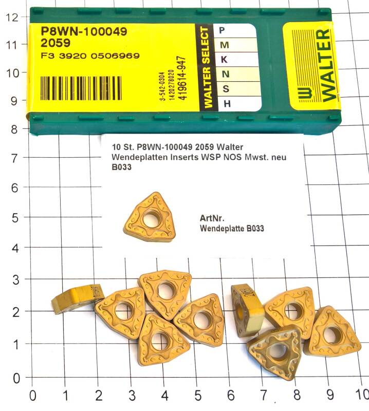 10 St. P8WN-100049 2059 Walter Wendeplatten Inserts WSP NOS  . neu B033