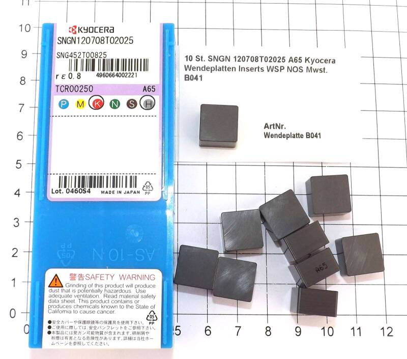 10 St. SNGN 120708T02025 A65 Kyocera Wendeplatten Inserts WSP NOS  . B041