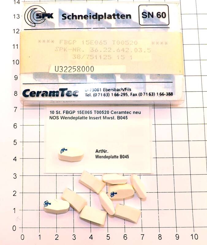 10 St. FBGP 15E065 T00520 Ceramtec neu NOS Wendeplatte Insert  . B045