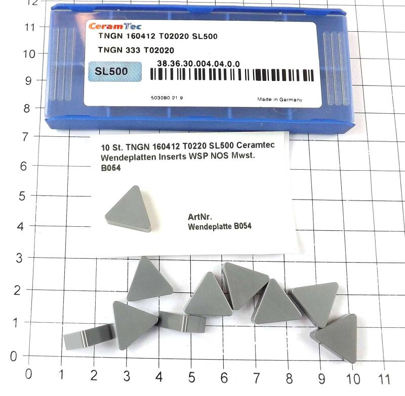 10 St. TNGN 160412 T0220 SL500 Ceramtec Wendeplatten Inserts WSP NOS  . B054