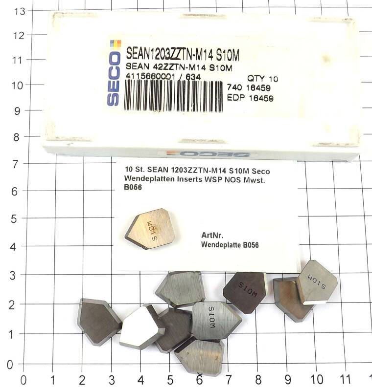 10 St. SEAN 1203ZZTN-M14 S10M Seco Wendeplatten Inserts WSP NOS  . B056