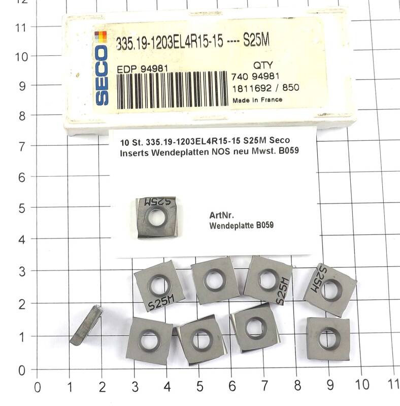 10 St. 335.19-1203EL4R15-15 S25M Seco Inserts Wendeplatten NOS neu  . B059