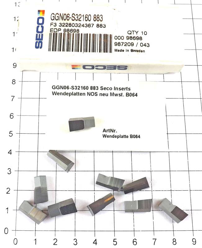 10 St. GGN06-S32160 883 Seco Inserts Wendeplatten NOS neu unbenutzt  . B064