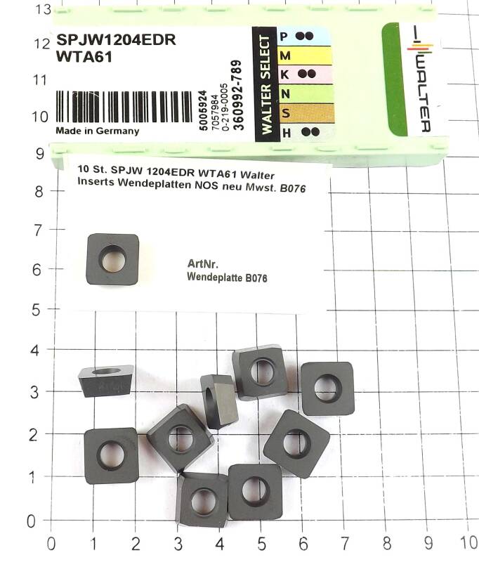 10 St. SPJW 1204EDR WTA61 Walter Inserts Wendeplatten NOS neu  . B076