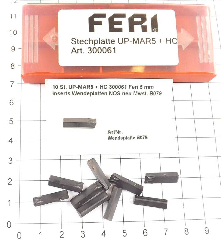 10 St. UP-MAR5 + HC 300061 Feri 5 mm Inserts Wendeplatten NOS neu Mwst. B079