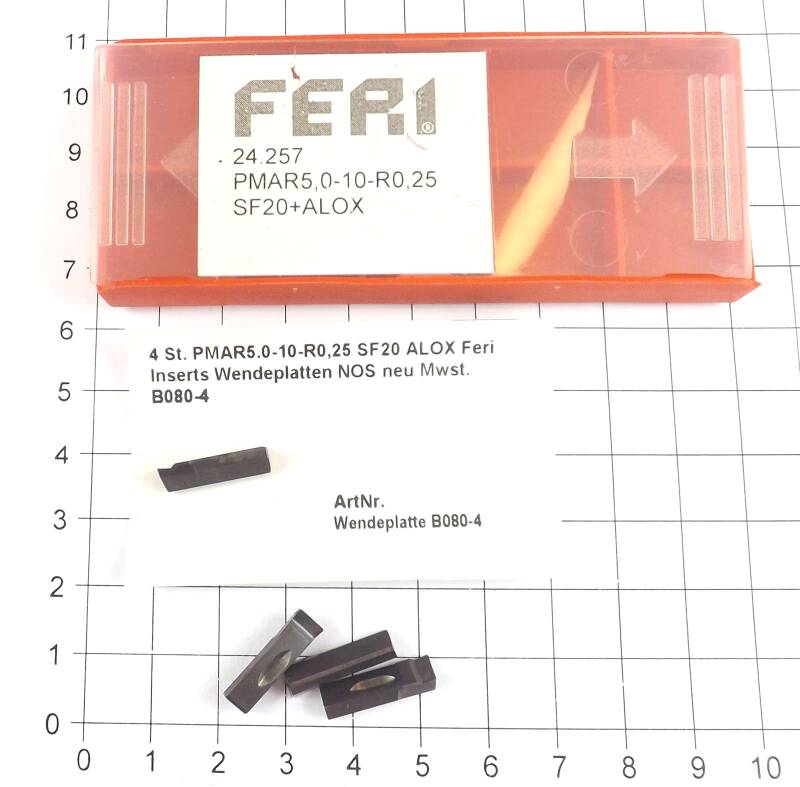 4 St. PMAR5.0-10-R0,25 SF20 ALOX Feri Inserts Wendeplatten NOS neu  . B080-4