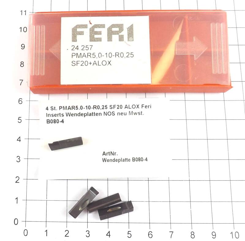 4 St. PMAR5.0-10-R0,25 SF20 ALOX Feri Inserts Wendeplatten NOS neu Mwst. B080-4