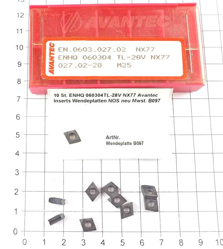 10 St. ENHQ 060304TL-28V NX77 Avantec Inserts Wendeplatten NOS neu Mwst. B097