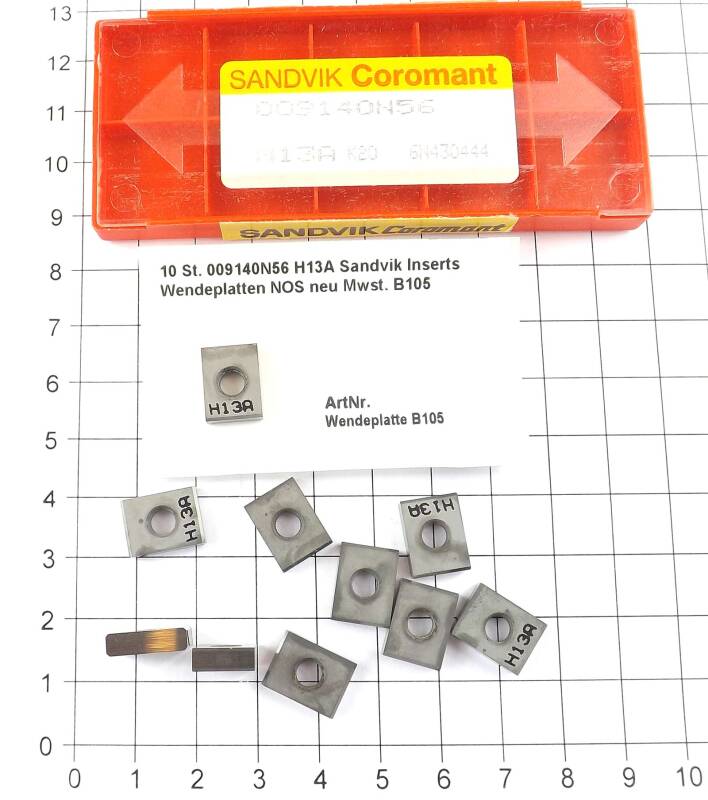 10 St. 009140N56 H13A Sandvik Inserts Wendeplatten NOS neu  . B105