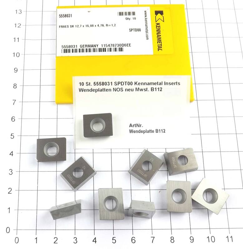 10 St. 5558031 SPDT00 Kennametal Inserts Wendeplatten NOS neu  . B112