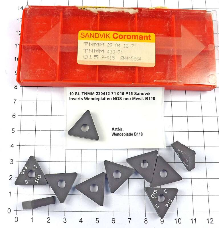 10 St. TNMM 220412-71 015 P15 Sandvik Inserts Wendeplatten NOS neu  . B118