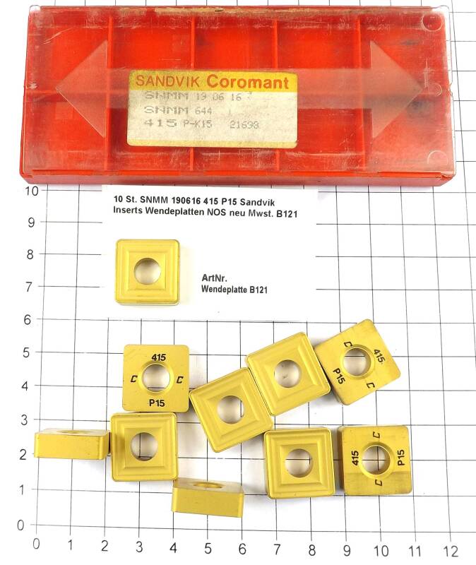 10 St. SNMM 190616 415 P15 Sandvik Inserts Wendeplatten NOS neu  . B121