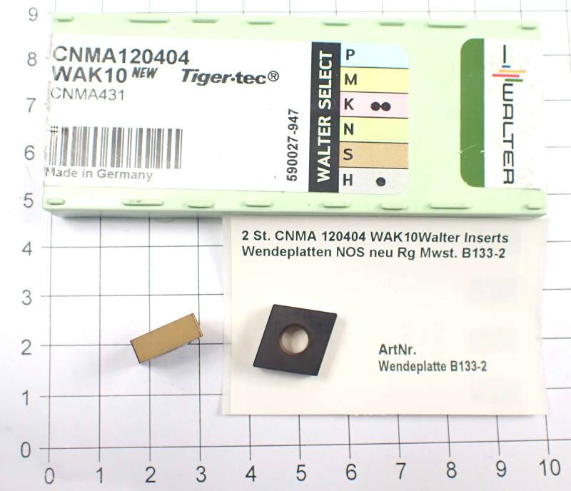 2 St. CNMA 120404 WAK10 Walter Inserts Wendeplatten NOS neu Rg  . B133-2