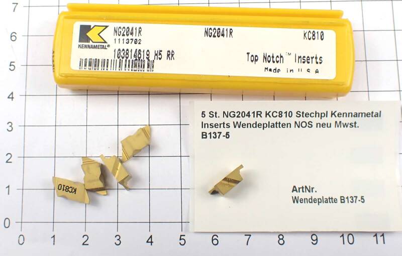 5 St. NG2041R KC810 Stechpl Kennametal Inserts Wendeplatten NOS neu  . B137-5