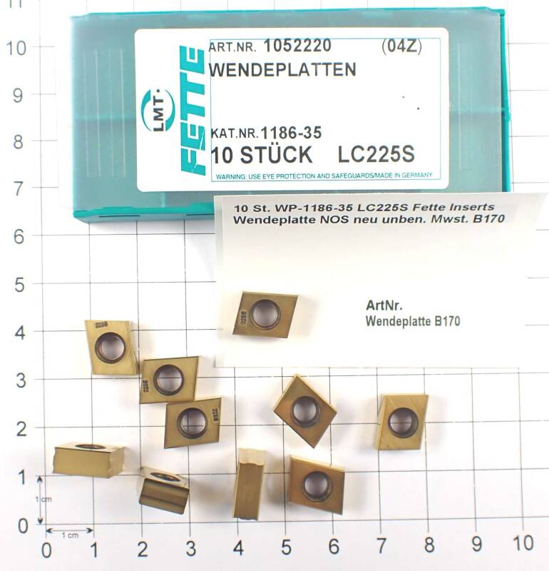 10 St. WP-1186-35 LC225S Fette Inserts Wendeplatte NOS neu unben.  . B170