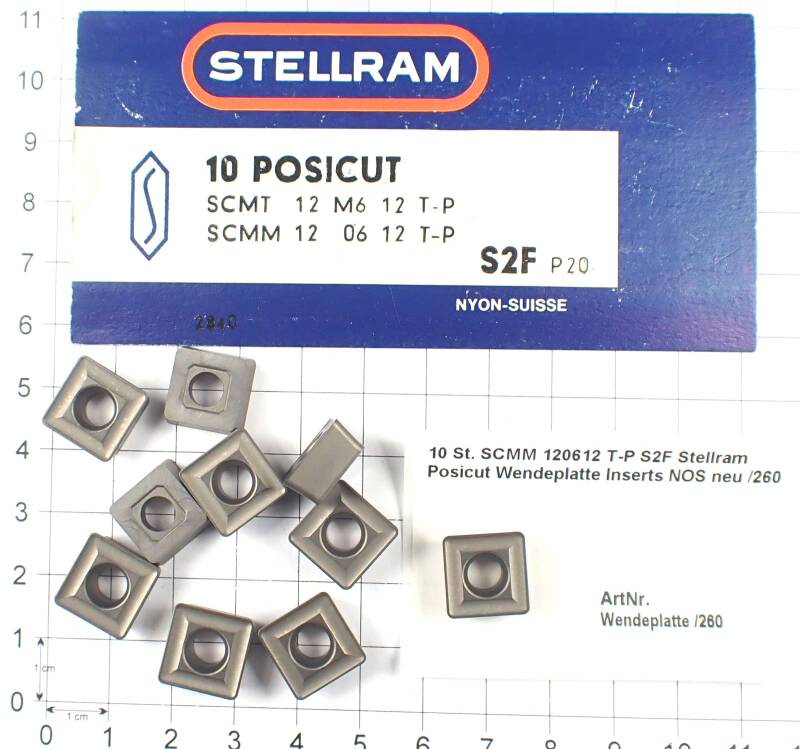 10 St. SCMM 120612 T-P S2F Stellram Posicut Wendeplatte Inserts NOS neu /260