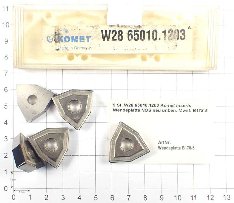 5 St. W28 65010.1203 Komet Inserts Wendeplatte NOS neu unben.  . B178-5