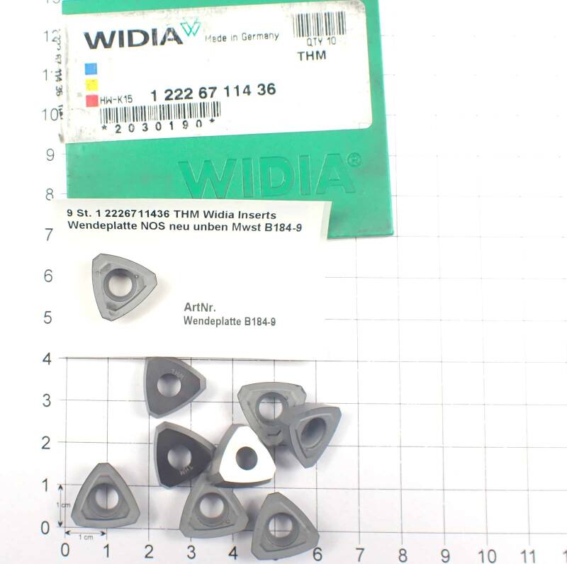 9 St. 1 2226711436 THM Widia Inserts Wendeplatte NOS neu unben   B184-9