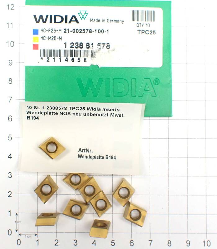 10 St. 1 2388578 TPC25 Widia Inserts Wendeplatte NOS neu unbenutzt  . B194