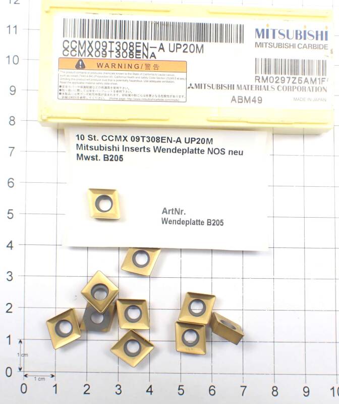 10 St. CCMX 09T308EN-A UP20M Mitsubishi Inserts Wendeplatte NOS neu  . B205