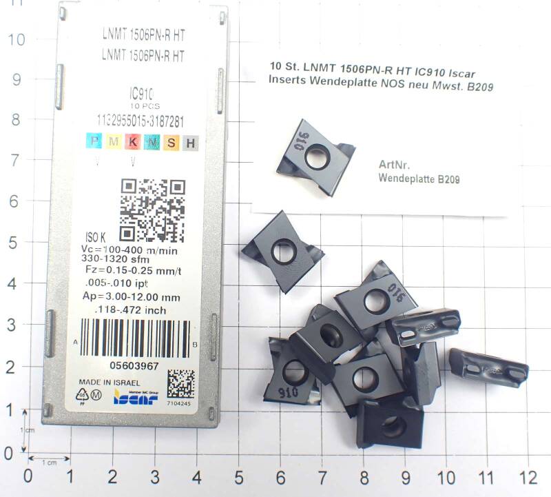 10 St. LNMT 1506PN-R HT IC910 Iscar Inserts Wendeplatte NOS neu  . B209