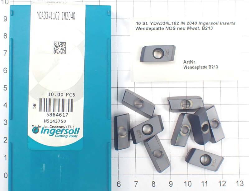 10 St. YDA334L102 IN 2040 Ingersoll Inserts Wendeplatte NOS neu  . B213