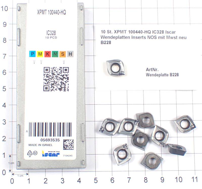 10 St. XPMT 100440-HQ IC328 Iscar Wendeplatten Inserts NOS mit Mwst neu B228