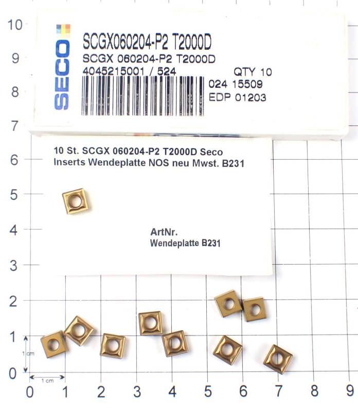 10 St. SCGX 060204-P2 T2000D Seco Inserts Wendeplatte NOS neu  . B231