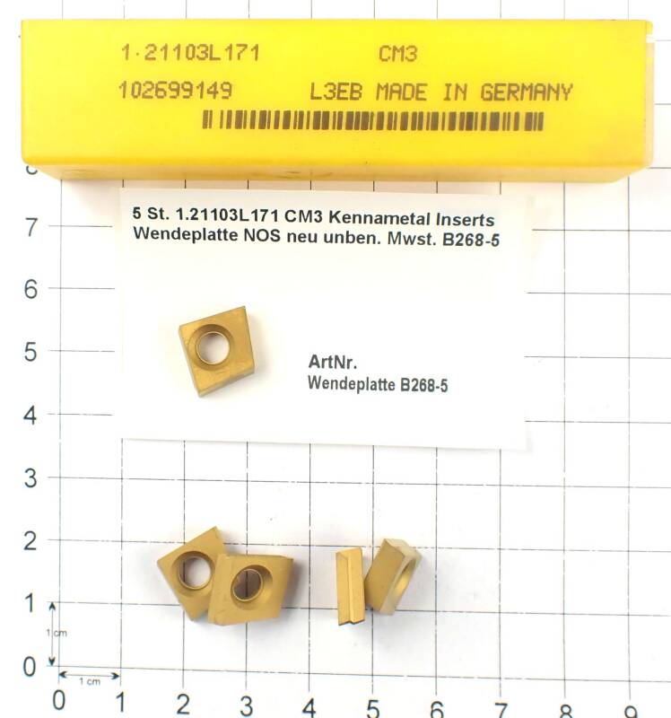 5 St. 1.21103L171 CM3 Kennametal Inserts Wendeplatte NOS neu unben.  . B268-5