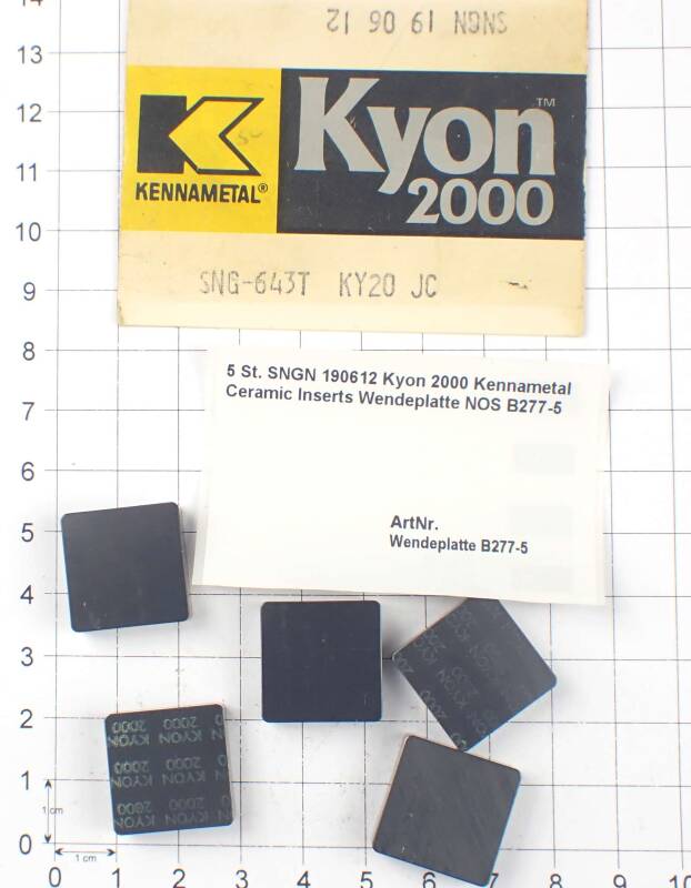 5 St. SNGN 190612 Kyon 2000 Kennametal Ceramic Inserts Wendeplatte NOS B277-5