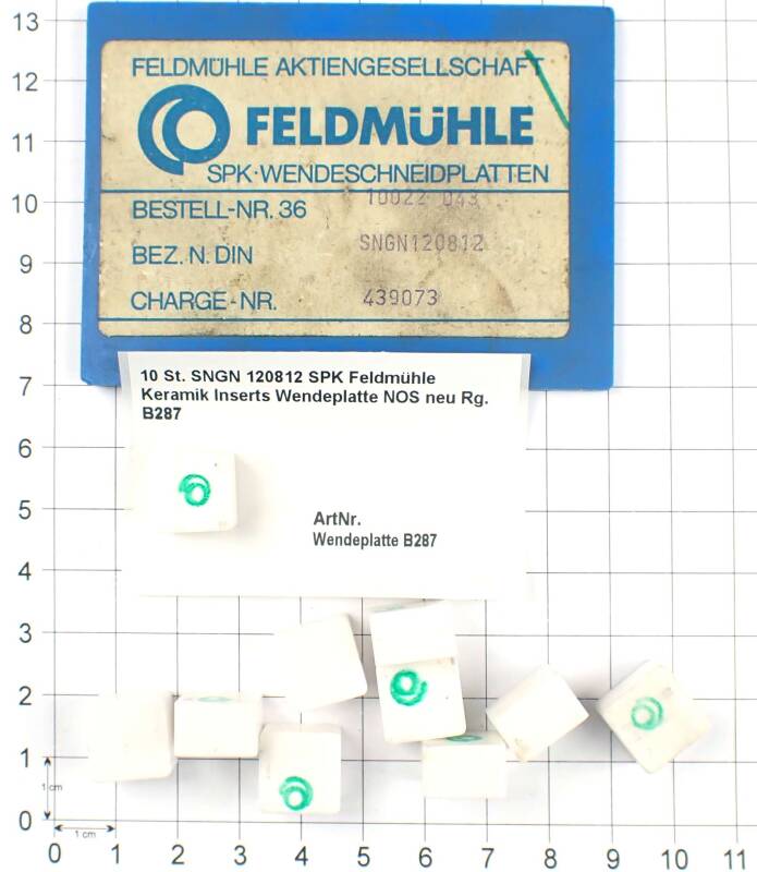 10 St. SNGN 120812 SPK Feldmühle Keramik Inserts Wendeplatte NOS neu Rg. B287