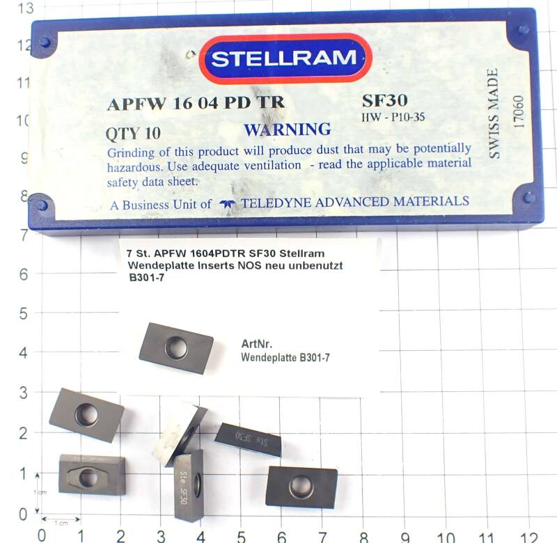 7 St. APFW 1604PDTR SF30 Stellram Wendeplatte Inserts NOS neu unbenutzt B301-7