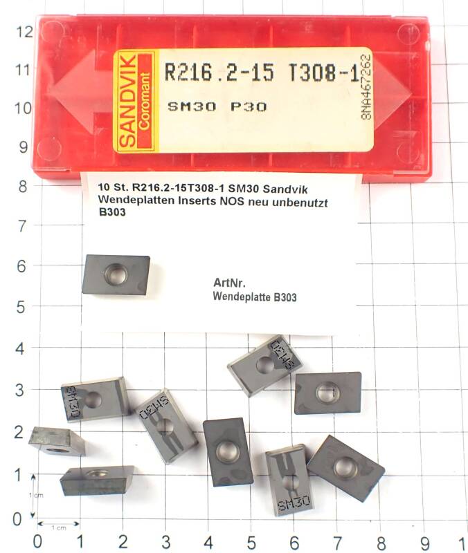 10 St. R216.2-15T308-1 SM30 Sandvik Wendeplatten Inserts NOS neu unbenutzt B303