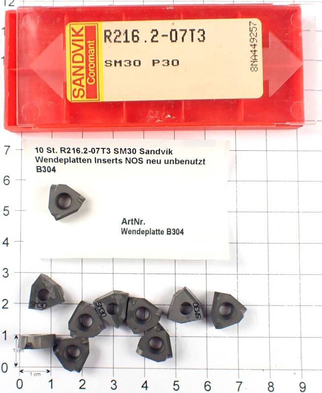 10 St. R216.2-07T3 SM30 Sandvik Wendeplatten Inserts NOS neu unbenutzt B304