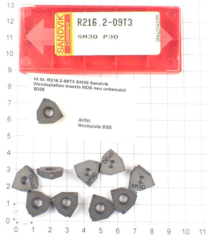10 St. R216.2-09T3 SM30 Sandvik Wendeplatten Inserts NOS neu unbenutzt B305