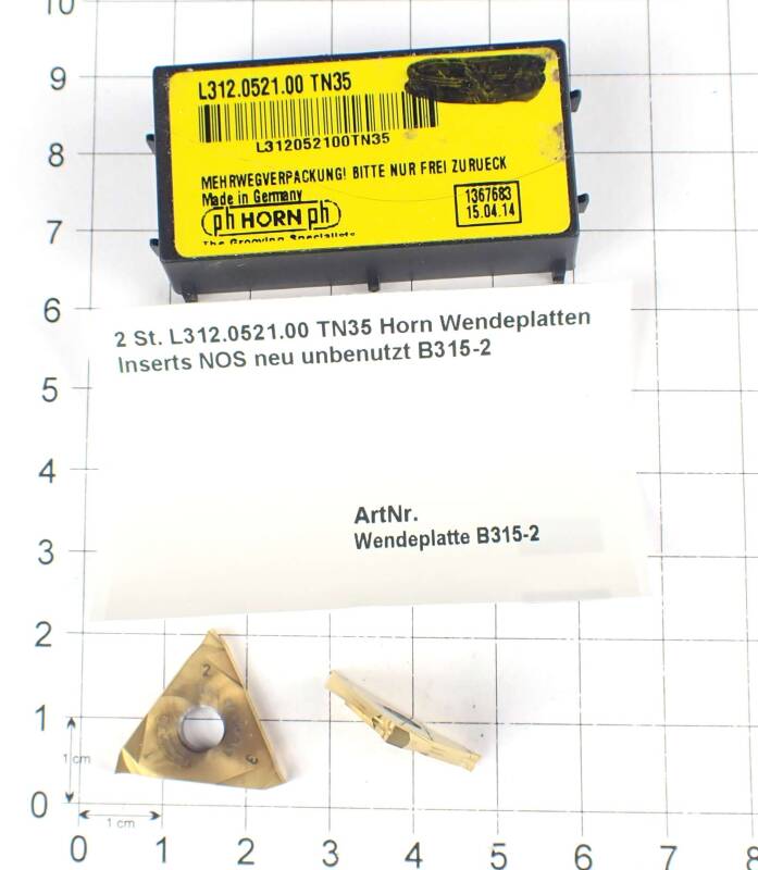2 St. L312.0521.00 TN35 Horn Wendeplatten Inserts NOS neu unbenutzt B315-2