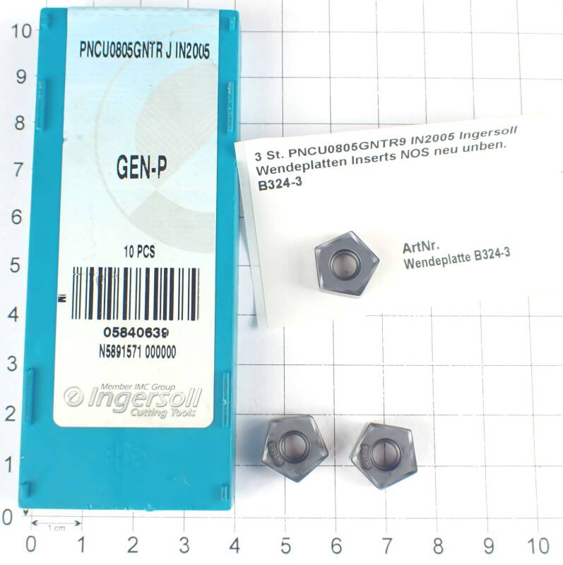 3 St. PNCU0805GNTR9 IN2005 Ingersoll Wendeplatten Inserts NOS neu unben. B324-3